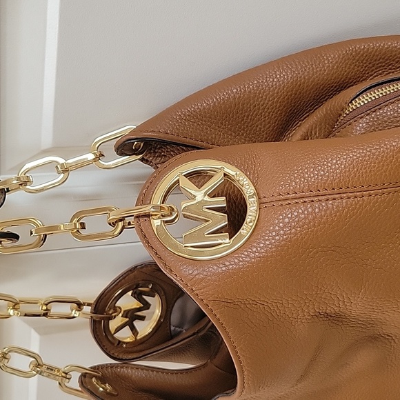 Michael Kors - Large Pebbled Leather Hobo Shoulder Bag in Luggage (Med Brown) - Picture 3 of 12